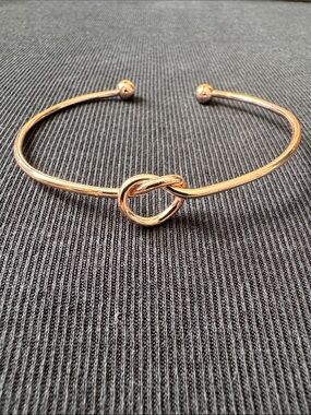 Rose Gold Knot Open Cuff Bracelet
